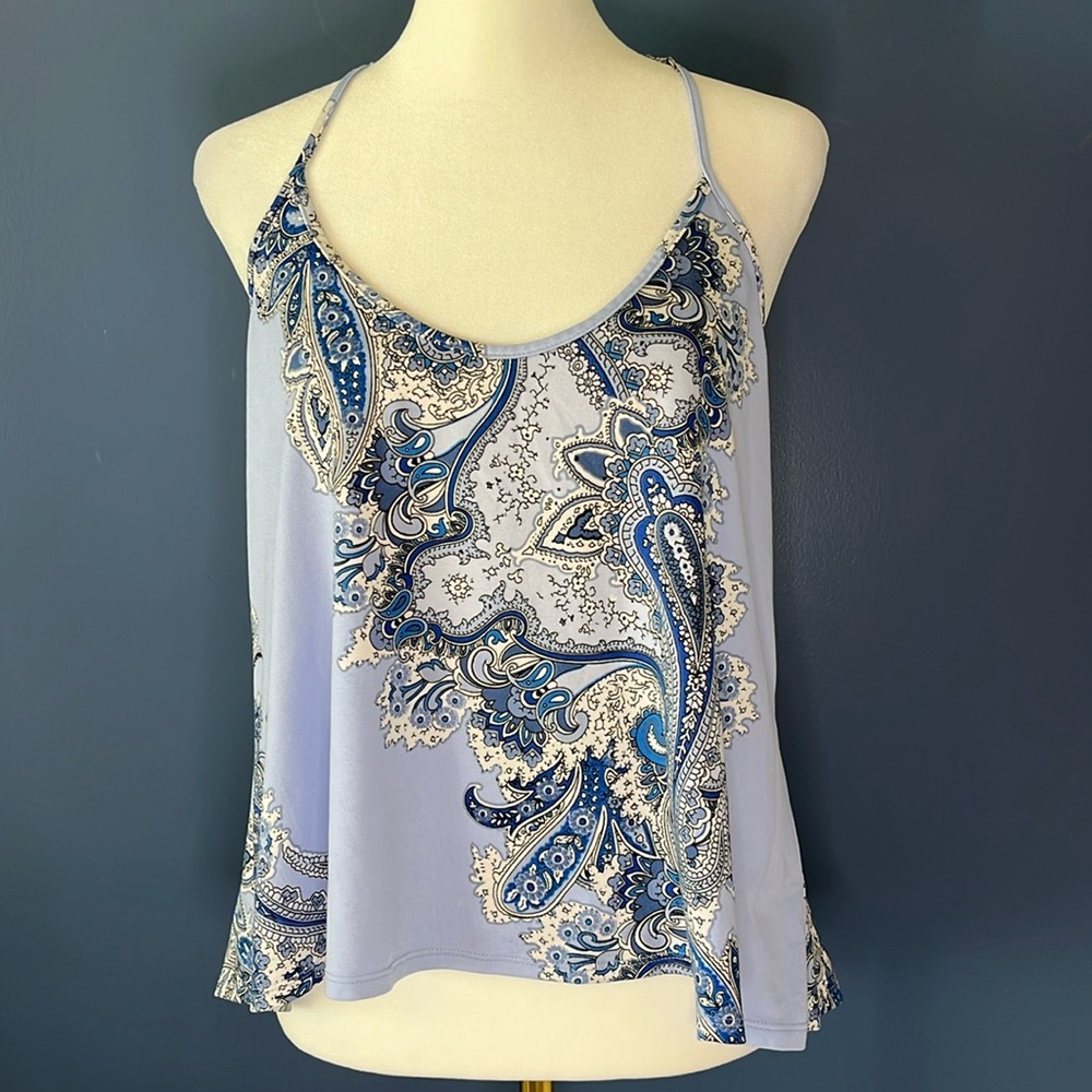 In Bloom by Jonquil, racer back tank, lace insert, adjustable spaghetti straps